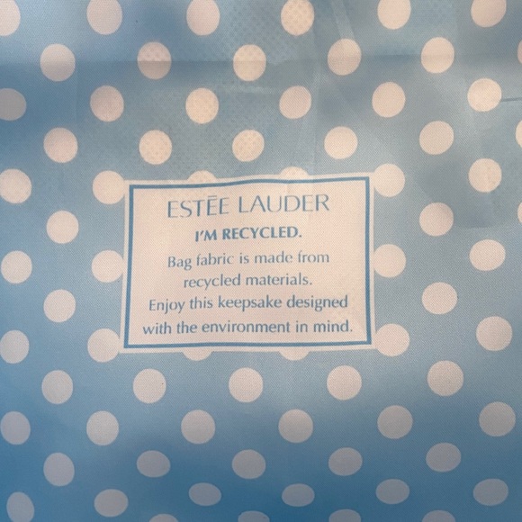 Ester Lauder Comic Print Tote Bag with Blue Handles - Picture 2 of 2